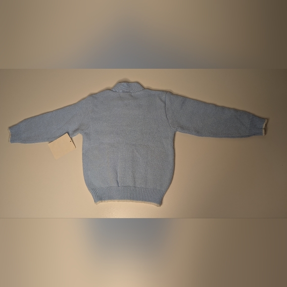 NEW Vintage Baby Kisses 24M Blue Sweater 3 Button Long Sleeve Bear with Football - Picture 2 of 11
